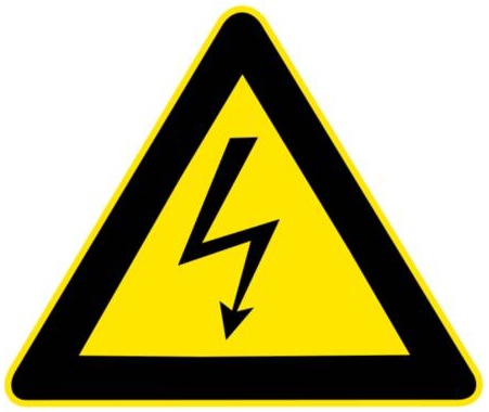 Signal de danger d'électrocution