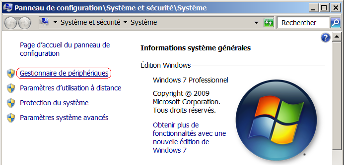 Panneau de configuration - Windows 7