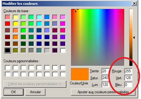 Modifier les couleurs avec Paint