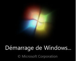 Ecran démarrage de Windows 7